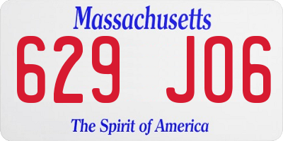 MA license plate 629JO6