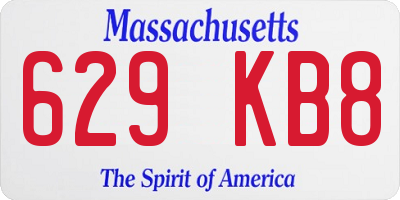 MA license plate 629KB8