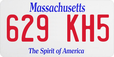 MA license plate 629KH5