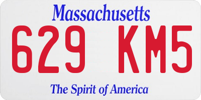 MA license plate 629KM5
