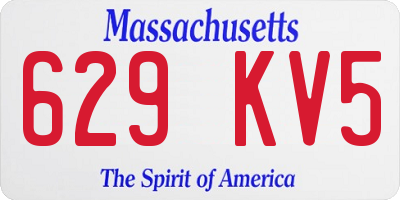 MA license plate 629KV5