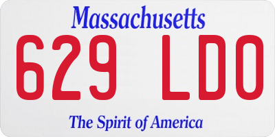 MA license plate 629LD0