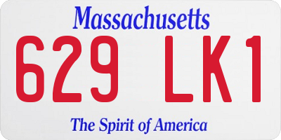 MA license plate 629LK1