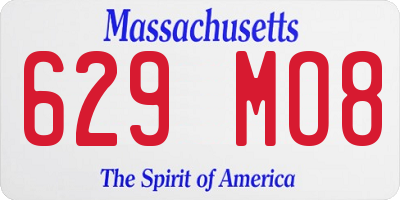 MA license plate 629MO8