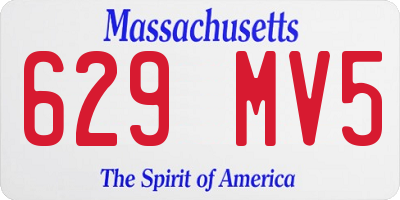 MA license plate 629MV5