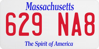 MA license plate 629NA8