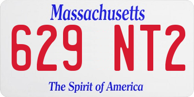MA license plate 629NT2