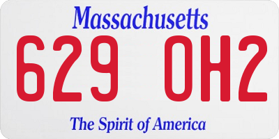 MA license plate 629OH2