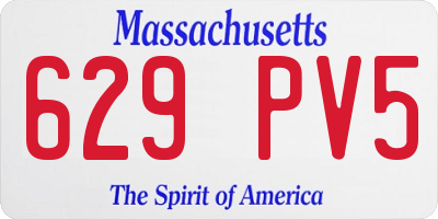MA license plate 629PV5