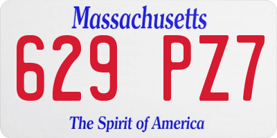 MA license plate 629PZ7