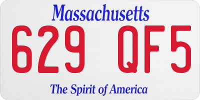 MA license plate 629QF5