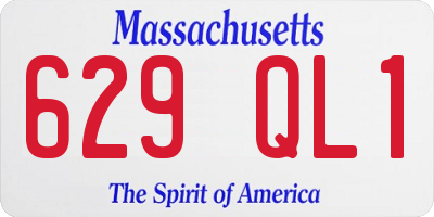 MA license plate 629QL1