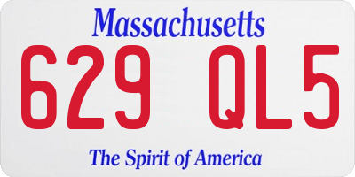 MA license plate 629QL5