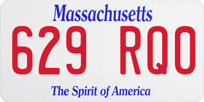 MA license plate 629RQ0