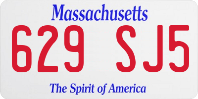 MA license plate 629SJ5