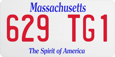 MA license plate 629TG1