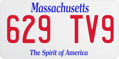 MA license plate 629TV9