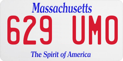 MA license plate 629UM0