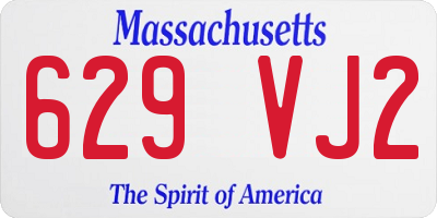 MA license plate 629VJ2