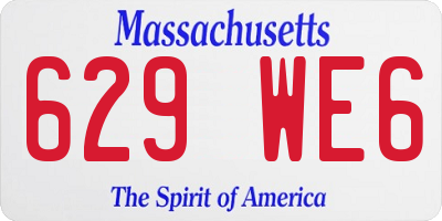MA license plate 629WE6