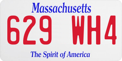 MA license plate 629WH4