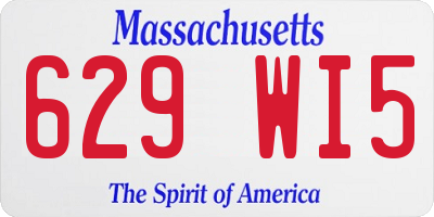 MA license plate 629WI5