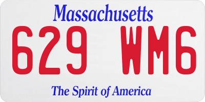 MA license plate 629WM6