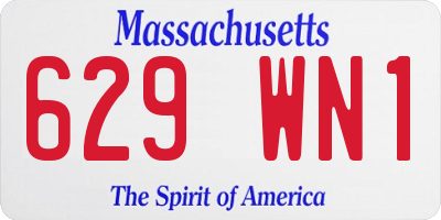 MA license plate 629WN1