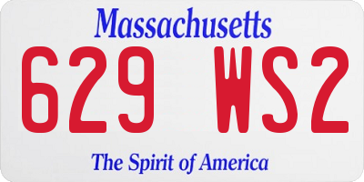 MA license plate 629WS2