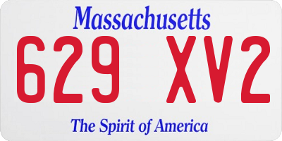 MA license plate 629XV2