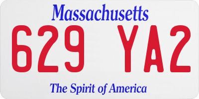 MA license plate 629YA2