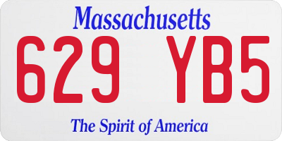 MA license plate 629YB5