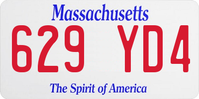 MA license plate 629YD4
