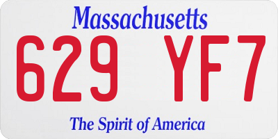 MA license plate 629YF7