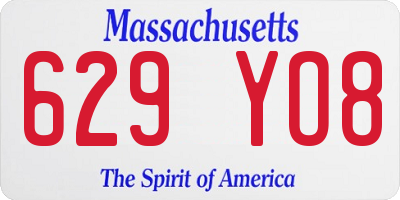 MA license plate 629YO8