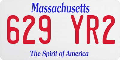 MA license plate 629YR2
