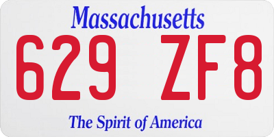 MA license plate 629ZF8