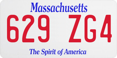 MA license plate 629ZG4