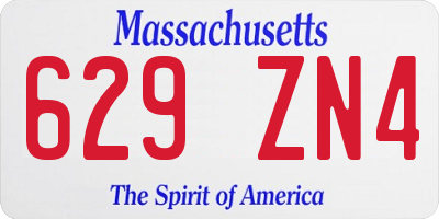 MA license plate 629ZN4