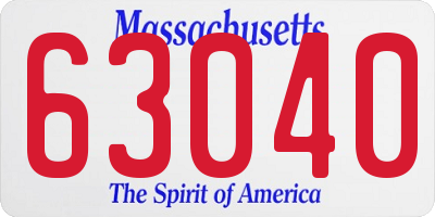 MA license plate 63040
