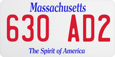 MA license plate 630AD2