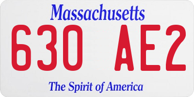 MA license plate 630AE2
