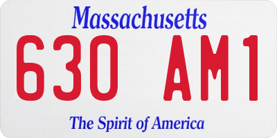 MA license plate 630AM1
