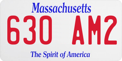 MA license plate 630AM2