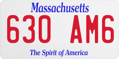 MA license plate 630AM6
