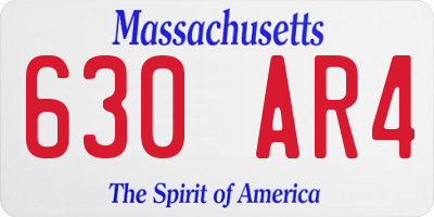 MA license plate 630AR4