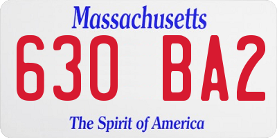 MA license plate 630BA2