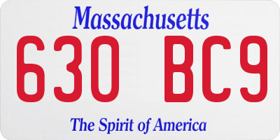 MA license plate 630BC9