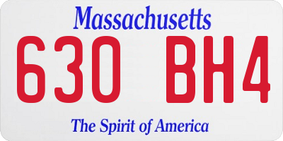 MA license plate 630BH4