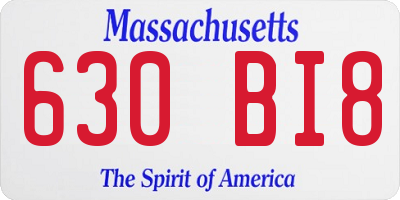 MA license plate 630BI8
